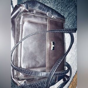 Liz Clay black leathered handbag